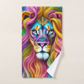 Mooie leeuw met de kleurrijke bovenleer bad handdoek (Handdoek)