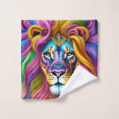 Mooie leeuw met de kleurrijke bovenleer bad handdoek (Wasdoekje)