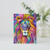Mooie leeuw met de kleurrijke bovenleer briefkaart (Staand voorkant)