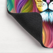 Mooie leeuw met de kleurrijke bovenleer muismat (Hoek)