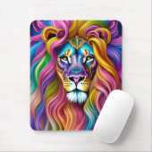 Mooie leeuw met de kleurrijke bovenleer muismat (Met muis)