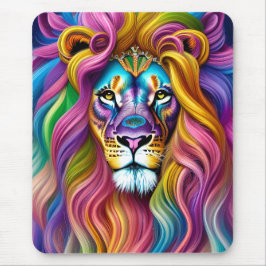 Mooie leeuw met de kleurrijke bovenleer muismat