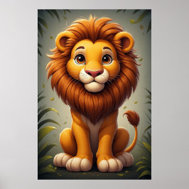 Mooie Leeuwen Kinderkamer Muur Kunst Safari Dier Poster