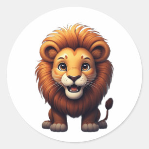 Mooie Leeuwen Nursery Muurkunst Jungle Dier Ronde Sticker