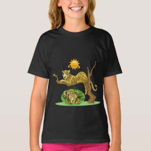 Mooie leeuwen onder zon t-shirt