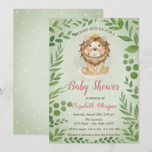 Mooie Leeuwenbladeren, Blauwe Stippen Baby Shower Kaart