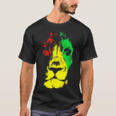 Mooie leeuwenkast Rasta-kleuren T-shirt (Voorkant)