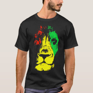 Mooie leeuwenkast Rasta-kleuren T-shirt