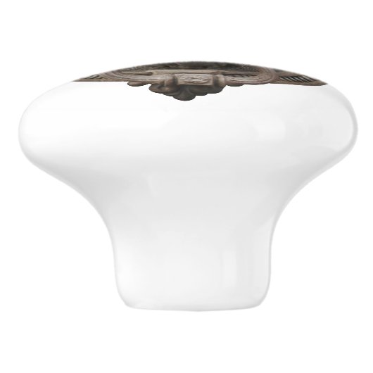 Mooie leeuwenkop keramische knop (Zijkant)