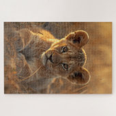 Mooie Leeuwenwelp Natuurpuzzel Legpuzzel (Horizontaal)