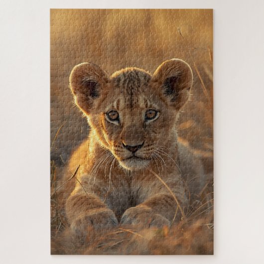 Mooie Leeuwenwelp Natuurpuzzel Legpuzzel (Verticaal)
