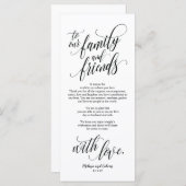 Mooie legant Dank u voor de plaatsingskaart Programmakaart (Voorkant / Achterkant)