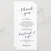 Mooie legant Dank u voor de plaatsingskaart Programmakaart (Voorkant / Achterkant)