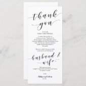 Mooie legant Dank u voor de plaatsingskaart Programmakaart (Voorkant / Achterkant)