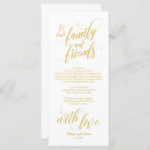 Mooie legant Dank u voor de plaatsingskaart Programmakaart (Voorkant / Achterkant)