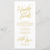 Mooie legant Dank u voor de plaatsingskaart Programmakaart (Voorkant)