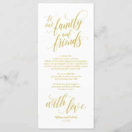 Mooie legant Dank u voor de plaatsingskaart Programmakaart