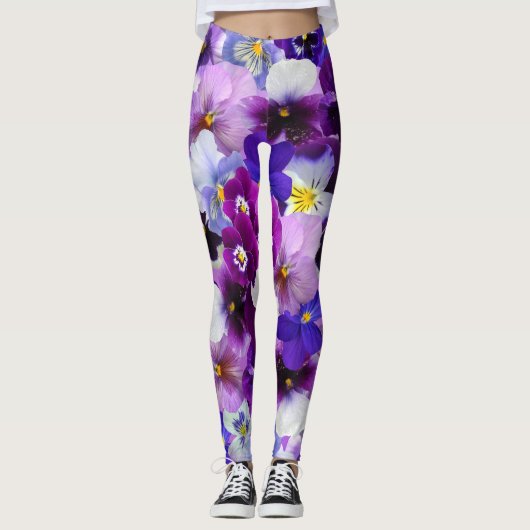 Mooie Leggings van Pansies Spring Flowers (Voorkant)