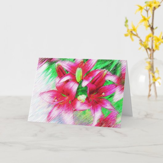 Mooie Lelie Kaart (Gele Bloem)