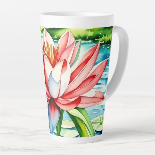 Mooie lelie latte mok (Rechterhoek)