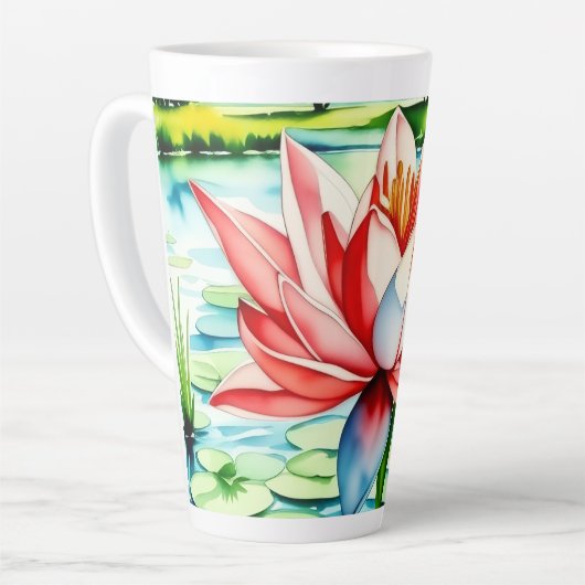 Mooie lelie latte mok (Linkerhoek)