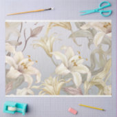 Mooie lelies op poederblauwe achtergrond tissuepapier (Craft)