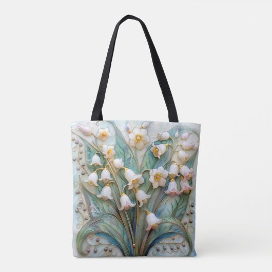 Mooie lelietje-van-dalen lente bloemstuk  tote bag (Achterkant)