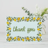 Mooie Lemons rustieke CUSTOM BABY SHOWER Bedankkaart (Staand voorkant)