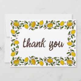 Mooie Lemons rustieke CUSTOM BABY SHOWER Bedankkaart