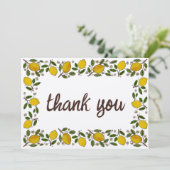 Mooie Lemons rustieke CUSTOM BABY SHOWER Bedankkaart (Staand voorkant)