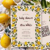 Mooie Lemons rustieke Custom QR Code BABY SHOWER Kaart