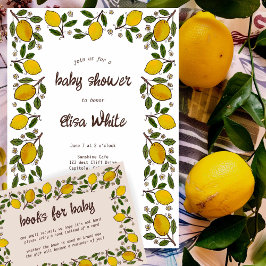 Mooie Lemons rustieke Waterverf boeken voor Baby Informatiekaartje