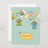Mooie lente achtergrond met Vogelhuizen Briefkaart (Voorkant / Achterkant)