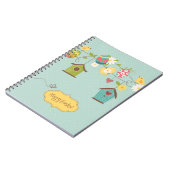 Mooie lente achtergrond met vogelhuizen notitieboek (Linkerzijde)