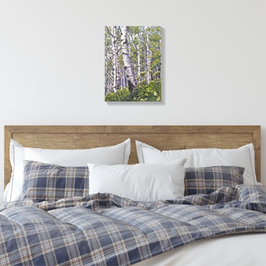 Mooie lente Aspen bomen Canvas Print (Insitu (Slaapkamer))