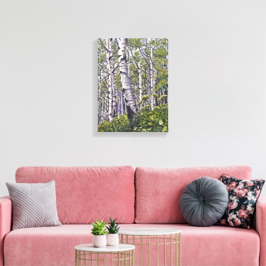 Mooie lente Aspen bomen Canvas Print (Insitu (Woonkamer))