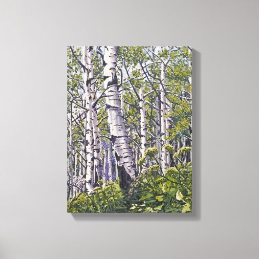 Mooie lente Aspen bomen Canvas Print (Voorkant)
