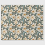 Mooie lente barok narcissen bloempatroon cadeaupapier (Vlak)