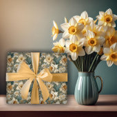 Mooie lente barok narcissen bloempatroon cadeaupapier
