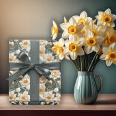 Mooie lente barokke narcissen bloempatroon cadeaupapier