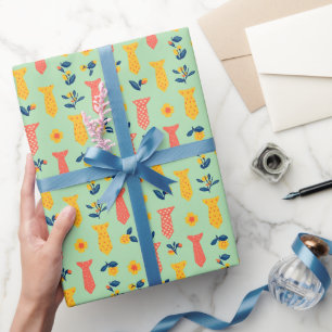 Mooie Lente Bloem en Stropdas Patroon Cadeaupapier