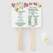 Mooie lente bloemen bruiloft programma handwaaier (Voorkant en achterkant)