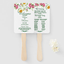 Mooie lente bloemen bruiloft programma handwaaier