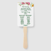 Mooie lente bloemen bruiloft programma handwaaier (Achterkant)