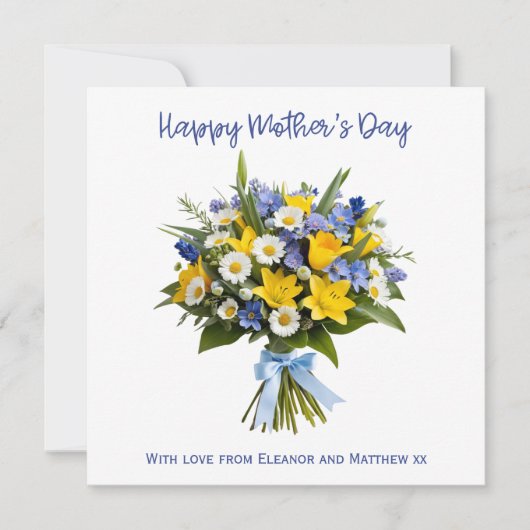 Mooie Lente Bloemen Gepersonaliseerd Moederdag Kaart (Voorkant)