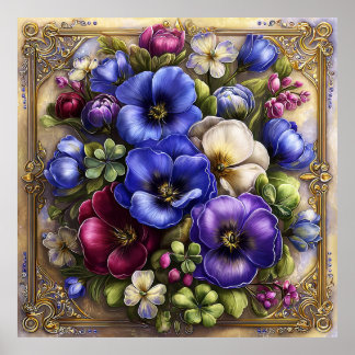 Mooie lente bloemen muurkunst 12 poster