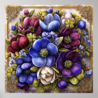Mooie lente bloemen muurkunst 13 poster