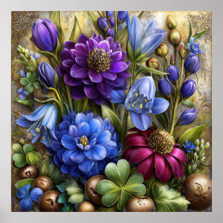 Mooie lente bloemen muurkunst 14 poster
