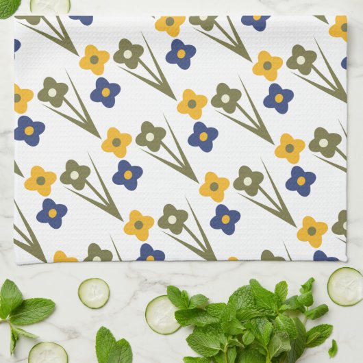 Mooie Lente Bloemen Theedoek (Gevouwen)