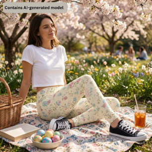 Mooie lente bloemenprint - Pastel ditsy bloemen Leggings